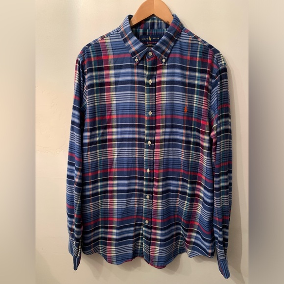 Polo Ralph Lauren Shirt Mens Extra Large Multicolor Slim Fit Performance Flannel - Picture 2 of 12